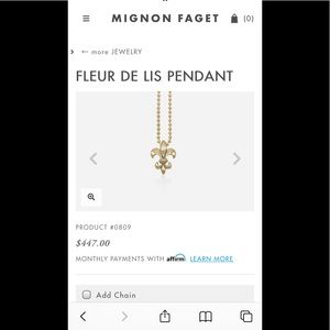 Mignon Faget 14k gold Fleur de lis pendant